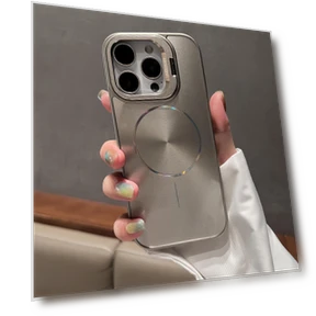 Starry Glitter PC Phone Cover Case with Lens Frame Kickstand — Phone Accessories, Smartwatch 2025