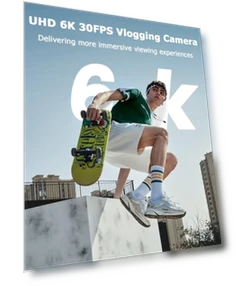 6K 64MP Digital Camera with WiFi & Microphone — Camcorder, FLATIC