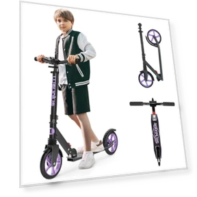 Foldable Kick Scooter with Adjustable Handlebar — Push Scooters, WAYPLUS