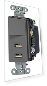 Decorator USB Switch Combination Charger — Outlet Switches, Bryant Electric