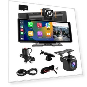 10.26-inch 4G IPS Touch Screen GPS Navigation Carplay Android AUTO Dual Lens Dash Cam Rearview Mirror — Navigation & GPS Accessories, Rustic Elegance House