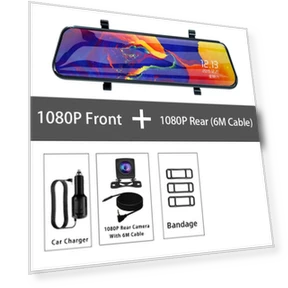 1080P Dual Lens Car Mirror Dash Cam — Rearview Cameras for Cars, CANKE