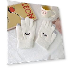 Women's K-Style Fleece Gloves with Five Fingers — Arm Warmers, TAOMall
