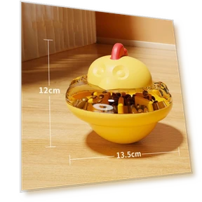 Cat Food Dispenser with Chicken Shaped Puzzle Toy — Cat Playthings, Smart Pet Supplies
