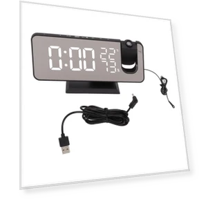 Digital Projection Alarm Clock with FM Radio — Alarms & Clocks, KONNWEI