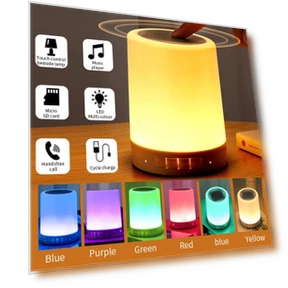 RGB Touch Bedside Lamp with Bluetooth Speaker — Night Lights, SaiMili Light