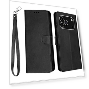 Flip Stand Calf Texture PU Leather Wallet Phone Cover with Strap — Flip Cases, Smartwatch 2025