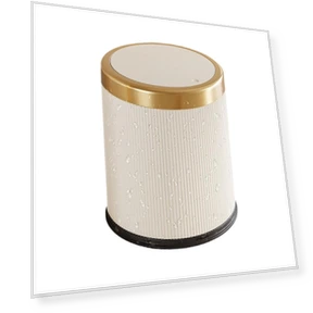 Stylish Touchless Bathroom Bin with Lid — Kitchen Cans, Elenxs Kitchen
