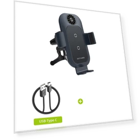 Touch Car Wireless Charger with Auto Sensor and Cooling Fan — Phone Accessories, Essager Electronic