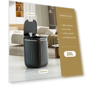 Touch Electric Trash Can with UV Lamp — Kitchen Cans, JOHO - CarGear