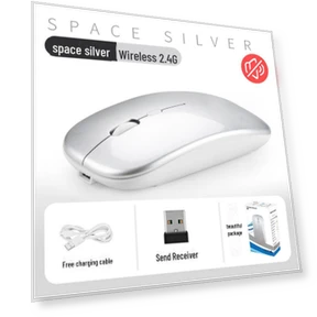 Transparent Silent Wireless Bluetooth Mouse with Rechargeable Feature for Laptops — Mouse Pads, Premium Choice