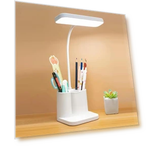 Adjustable LED Desk Lamp with Touch Control — Study & Desk Lighting, DC-HOME Textile