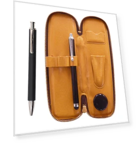 Compact Pencil Case with Touch Pen and Button Pen — Writing Instrument Cases, JAPAN ANIME BRIDGE