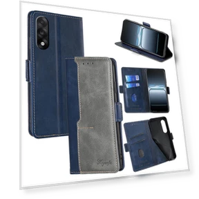 Contrast Color Wallet Leather Phone Cover — Basic Cases, Smartwatch 2025