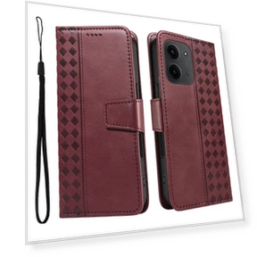 Leather Wallet Stand Case with Mesh Embossing — Phone Accessories, Smartwatch 2025
