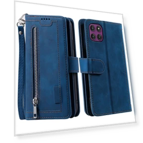 Zipper Wallet PU Leather Phone Cover with Wrist Strap — Flip Cases, Smartwatch 2025