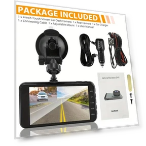 Dual Lens Dash Cam with 4-inch Touch Screen — Dashboard Cameras, Home Of Auto Parts