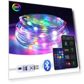 Smart Bluetooth RGBIC USB LED String Lights — String Lights, Yongkomo