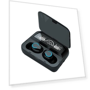 Bluetooth Headset with Dual Earbuds and Large Screen — In-Ear Headphones, Junmaocun