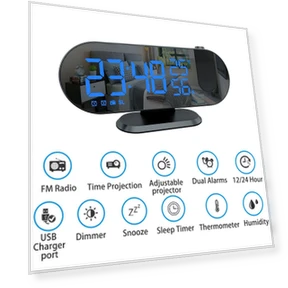 Double Loud Smart Alarm Clock with Projection — Alarm, We Satisfied