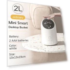 Mini Smart Desktop Trash Bin with Display — Waste Baskets, QIANBAIDI