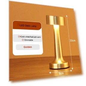 Retro LED Rechargeable Touch Metal Desk Lamp — Desk, Binchi Lighting Appliances