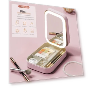 Smart LED Cosmetic Case with Mirror Lighting — Cosmetic Cases, Makeup Kits