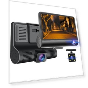 Car DVR Dash Cam 1080P with 3 Lenses — Rearview Cameras for Cars, HOME-Auto-001