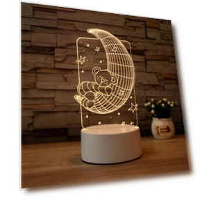 Magnetic 3D Multicolor Acrylic Touch Sensor LED Night Light — Night Lights, Zhou Yajin