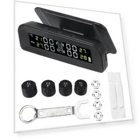 Solar Powered Smart Car Digital TPMS with 4 External Sensors — TPMS Sensor Replacements, LEEPEE Automotive Parts
