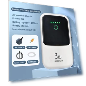 Ultra-Quiet Aquarium Oxygen Pump with USB Charging — Air Pumps, SDS003