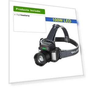 Powerful Touch LED Headlamp with Built-in Battery — Flashlights, Factory Discount Outlet