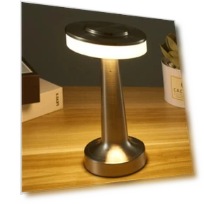 Vintage Metal Touch Sensor Dimmable LED Battery Table Lamp — Desk & Table Lighting, Zhou Yajin
