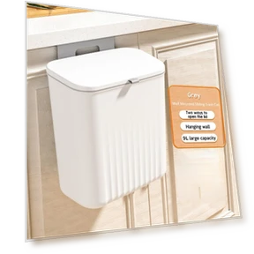 Wall-mounted trash bin 9L for kitchen cabinet storage — Waste Baskets, YC Direct