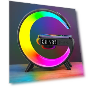 3-in-1 Bluetooth Speaker, Alarm Clock, Wireless Charger, LED Moon Lamp — Alarm, Popular House