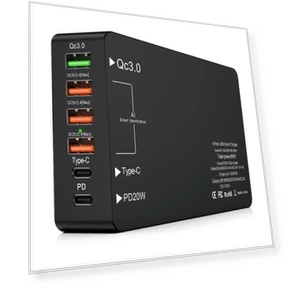 65W USB Smart Charger Multiport Fast Charger Block — Chargers, 3d printing machine