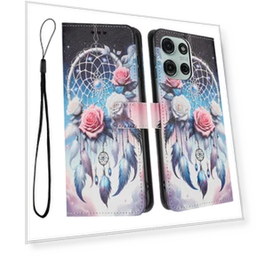 Artificial Leather Pattern Printed Wallet Case with Lanyard — Flip Cases, Smartwatch 2025