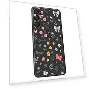 Floral Bow Pattern Printing Straight Edge TPU Phone Back Cover — Bumpers, Smartwatch 2025
