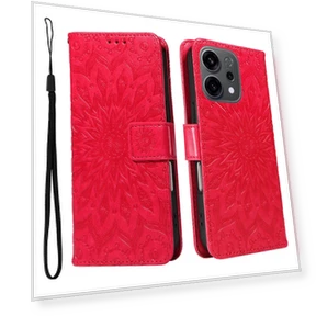 Leather Wallet Case with Sunflower Embossing — Flip Cases, Smartwatch 2025