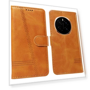 Leather Wallet Phone Case with T-shaped Lines — Basic Cases, Smartwatch 2025