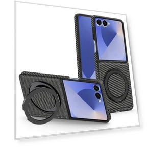 Magnetic Case Carbon Fiber Texture PU+TPU Kickstand Phone Cover — Bumpers, Smartwatch 2025
