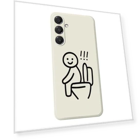 Stickman Toilet Pattern Printing Straight Edge TPU Phone Back Cover — Back Covers, Smartwatch 2025