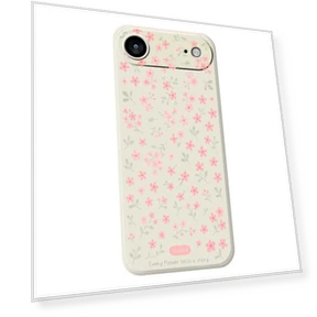 Air Case Pink Small Flowers Pattern Printing Straight Edge TPU Phone Back Cover Beige — Basic Cases, Smartwatch 2025