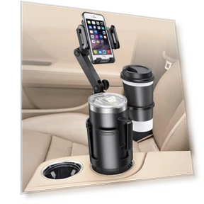 Car Smartphone and Drink Double Cup Holder — Car Cup Holders, nicoJAPAN