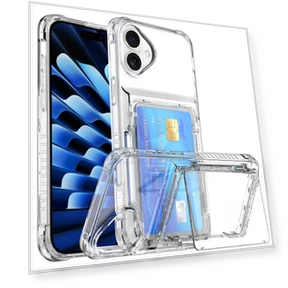Clear Case with Card Holder and Kickstand — Phone Accessories, Smartwatch 2025