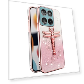 Dragonfly Kickstand Flowers Glitter TPU Cover — Phone Accessories, KADEM