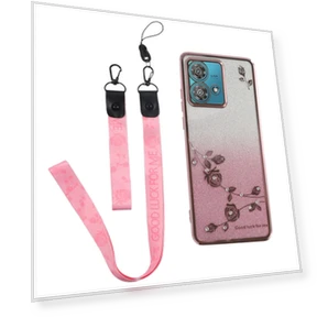 Flower Pattern TPU Gradient Phone Cover with Lanyards — Phone Accessories, KADEM