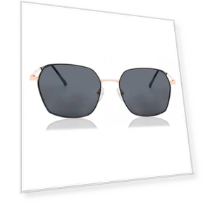 Full Rim Geometric Rose Gold Black Fashion Unisex Sunglasses — Eyewear Collection, SmartBuy Collection