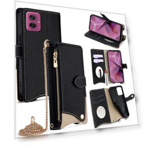 Leather Case Wallet Stand Cover with Chain Strap — Flip Cases, Smartwatch 2025