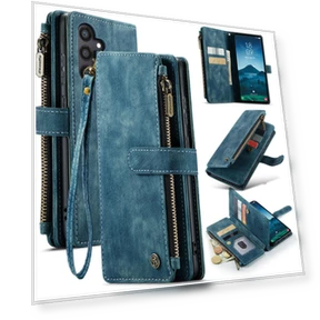 Phone Cases with Strap Zipper Multiple Card Holder PU Leather Cover — Smartwatch Protectors, Smartwatch 2025